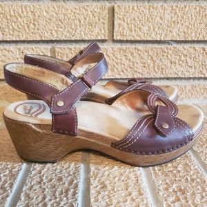 Dansko Sandal Shoe Brown Leather Comfort Size 37
